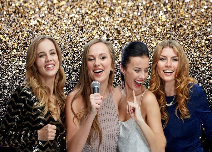 CHAIYA 7x5ft Gold Glitter Paint Backdrop for Photography Astract Golden Bokeh Starry Sky Wedding Adult Baby Children Family Party Decorations New Year Party Backdrop
