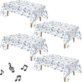 108 x 54 Inch Musical Notes Tablecover Musical Plastic Tablecloth Disposable Table Cover Notes Theme Birthday Party Decoration Supplies(4 Pieces)