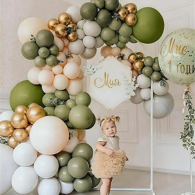 PartyWoo Sage Green Balloons 140pcs Different Sizes of 18 12 10 5 Inch Olive Boho Green Latex Balloon Arch Kit for Wedding Birthday Dinosaur Jungle Golf Football Theme Party Decorations Green-F11