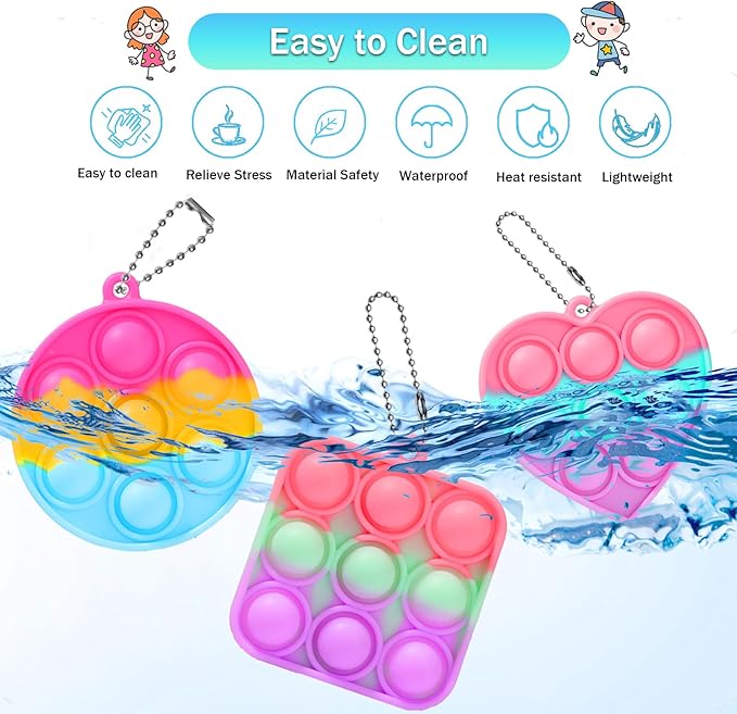 57PCS Party Favors for Kids,Fidget Toys Bulk Its Birthday Party Favors for Toddlers Adult, Small Classroom Prizes Box Fidgets Toys for Kids, Treasure Chest, Goodie Bag Stuffers, Bubbles Poppers