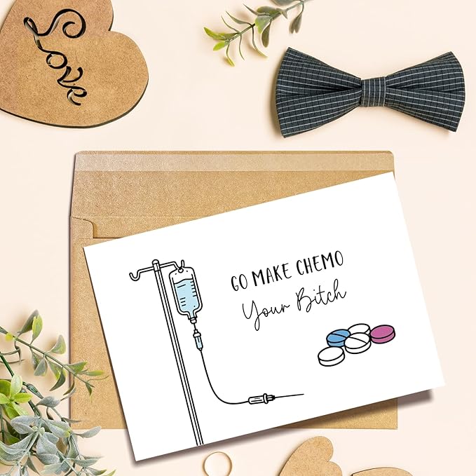 Funny Chemo Get Well Soon Card, Cancer Support Card for End of Chemotherapy, Get Well Soon Cards Gift for Recovery