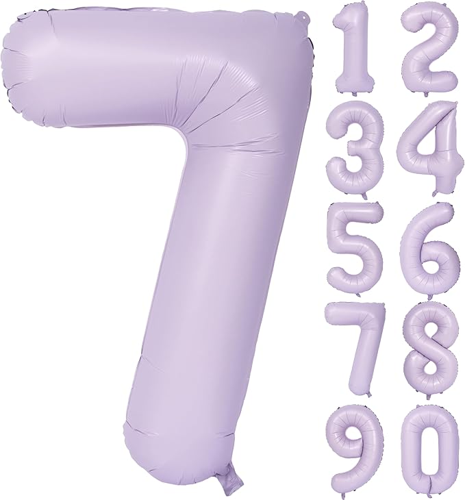 40 In Matte Purple Number Balloons Helium Foil Mylar Balloon Birthday Party banquet Decoration Digital 7