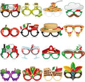 Pajean 32 Pcs Italian Party Decorations Italy Theme Eyeglasses Italian Paper Glasses Frame Photo Booth Props Italy Party Favors for Pizza Birthday Baby Shower Birthday Supplies