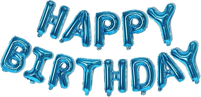 KALOR Dark Blue Happy Birthday Balloons Banner, Reusable Balloons