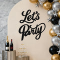 Babenest Let's Party Felt Sign, Black Reusable Letter Banner for Backdrop, Balloon Arch Decor, Party Supplies for Graduation, Birthday, Wedding, Bachelorette, Christmas, Home Bar, Man Cave Wall Decorations