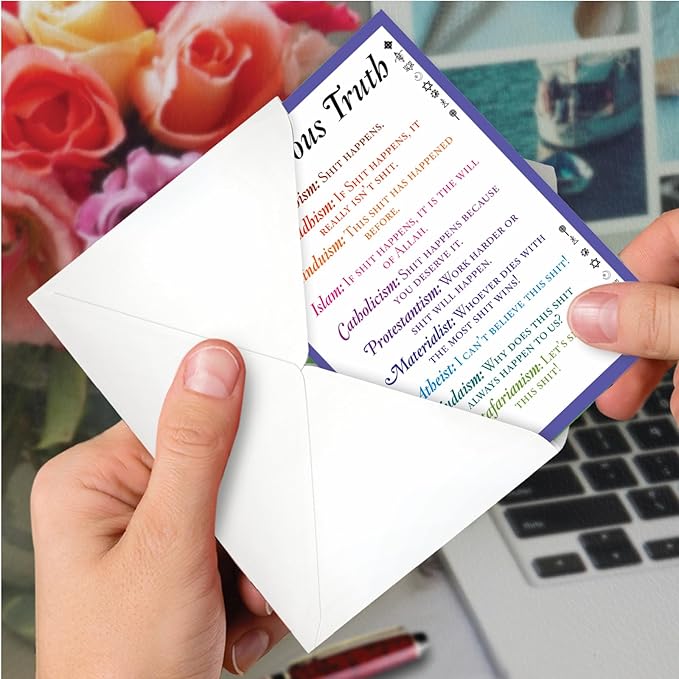NobleWorks - 1 Funny Happy Birthday Card w/Envelope For Men, Women - Colorful Humor Card, Greeting Note - Religious Truth 0757