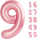 40 Inch Pearlescent Pink Balloon Number 9,Jumbo Mylar Foil Helium Balloon for 9 19th 29th 39th 90th 99th Digital Balloons for Birthday Party,Wedding Anniversary Party Decorations