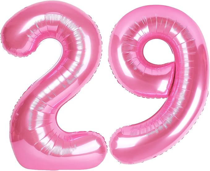 40 Inch Pink Number 29 Digital Balloon,Jumbo Mylar Foil Helium Balloon for 29 Balloons for Birthday Party,Wedding Anniversary Party Decorations