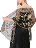 Gossifan Shawls and Wraps for Evening Dresses Sheer Women Elegant Glitter Shawls Soft Sparkly Wedding Bridal Scarf