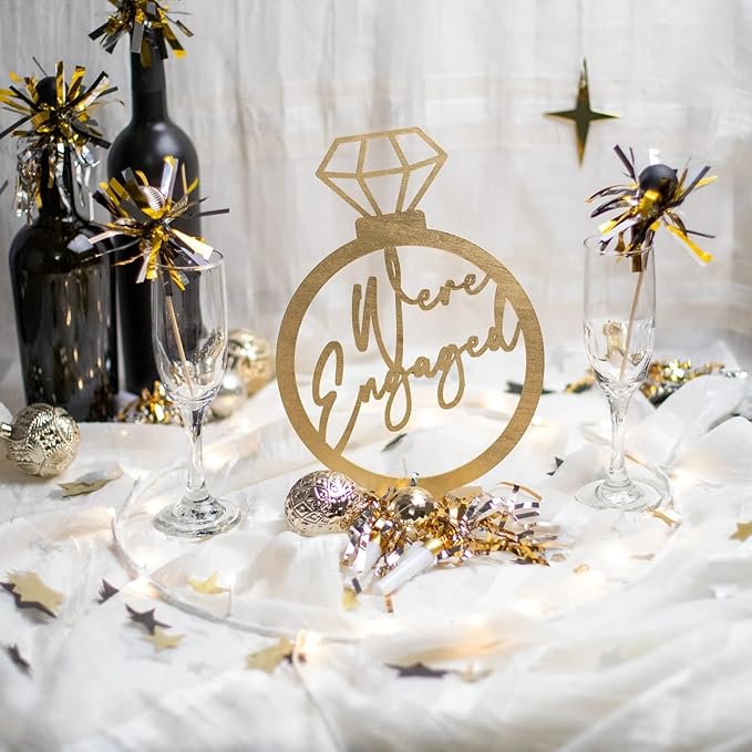 We're Engaged Table Sign,Engagement Party Decorations,Engaged Centerpiece, Engagement Ring Decorations,Engaged Party Decorations,Engagement Party Sign