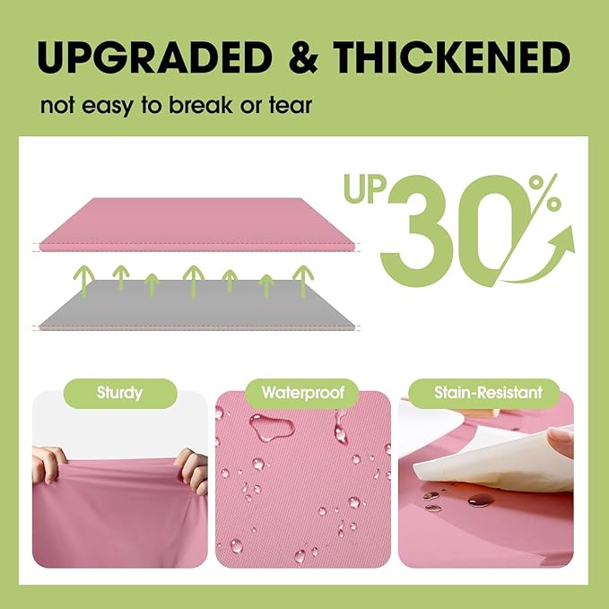 Pureegg Plastic Table Cloth Disposable 8 Pack, 54 x 108 Inch Table Cloths, Easter Party, Valentines, Mothers Day Decorations, Tablecloths, Rectangle, Pastel Plastic Cover, Leakproof & Sturdy, Pink