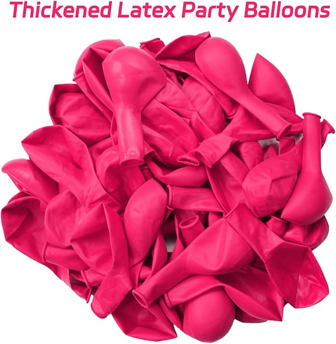 Hot Pink Balloons 100 pcs 12 inch Thicken Latex Hot Pink Balloon Pink Round Helium Ballons for Birthday Wedding Valentines Anniversary Baby Shower Kids Party Decoration Supplies