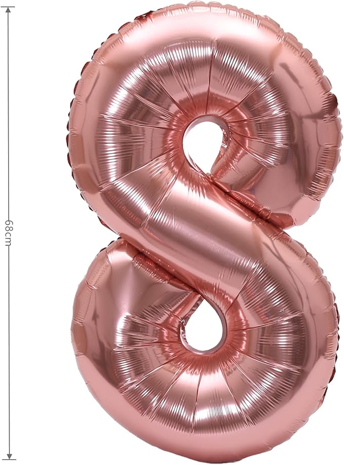 YPSelected 32 Inch Large Foil Helium Number Balloon Birthday Wedding Party 0-9 (Rose Gold, 8)