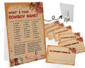 GNATV What's Your Cowboy Name Game (1 Cowboy Theme Sign and 30 Name Tag Stickers), Cowboy Game Party Decoration, Birthday Game for Kids, Family Game-15