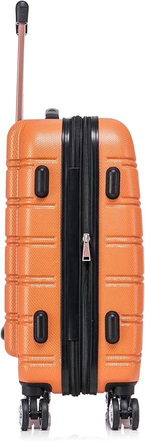 Rockland Melbourne Hardside 2 Piece Expandable Spinner Wheel Luggage Set, Carry-On 20" and Tote 14", Orange