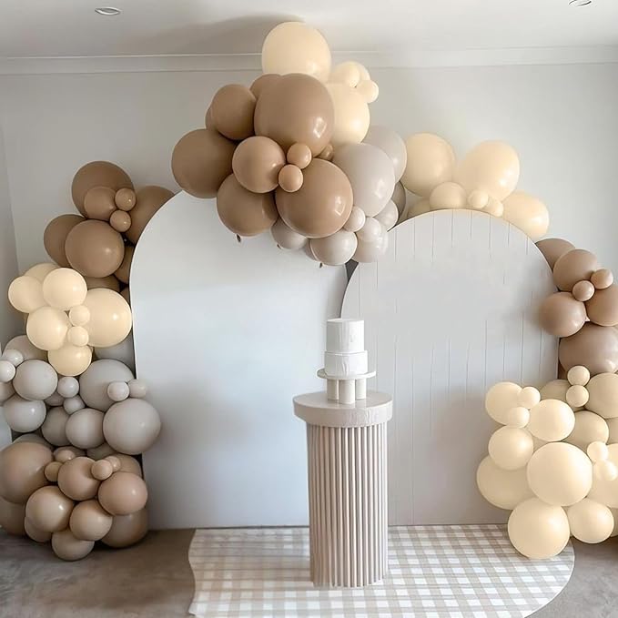 Burnt Orange Balloons, 50Pcs 12 Inches Nude Brown Metallic Champagne Fall Color Balloons for Autumn Fall Birthday Baby Shower Boho Wedding Bridal Shower Engagement Thanksgiving Party Decorations