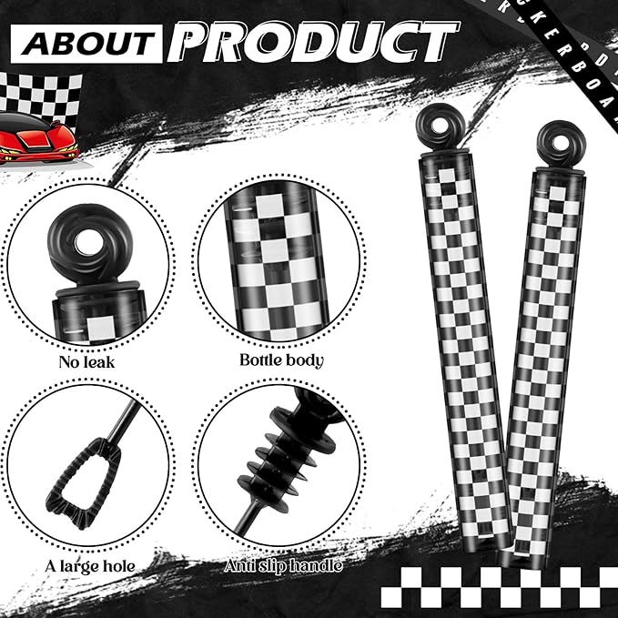 32 Pcs Checkered Bubble Wands Black and White Checkered Bubble Wand Race Car Party Favors for Adult Summer Activity Race Car Birthday Goodie Bag Stuffers Gifts Wedding Supplies