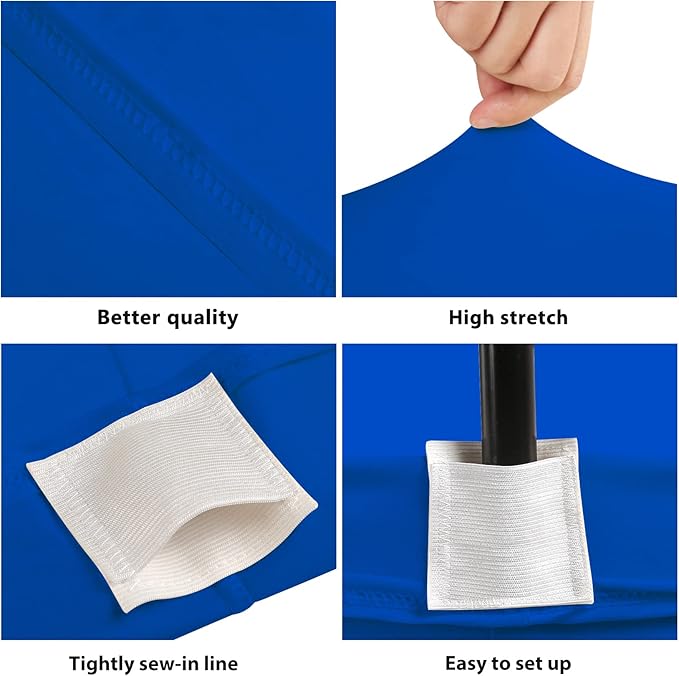 Table Covers for 6 Foot Tables, Royal Blue Washable and Wrinkle Resistant Stretch Tablecloths Rectangle 6ft for Events, Wedding, Banquets, Parties