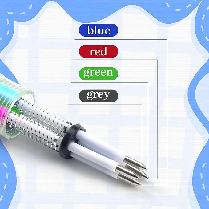 CZWZ 12Pcs Mini Multicolor Pens in One 4-in-1 Cute Pens Bulk, Fun Kawaii Ballpoint Pens for Birthdays and Party Favors Gifts Teacher School Supplies