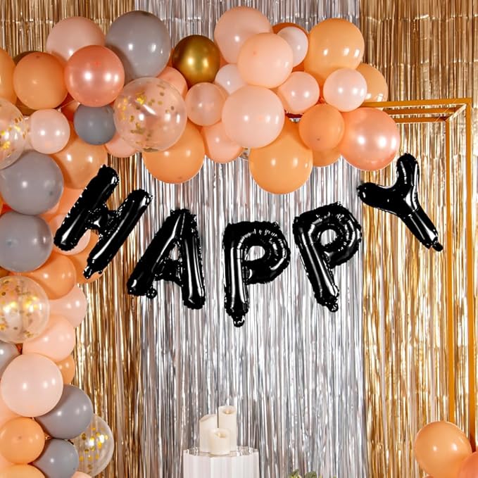 Restaurantware Balloonify 16 Inch Letter Balloon 1 Alphabet Party Balloon - Letter H Self-Sealing Black Foil Mylar Balloon Hanging Film Decoration For Birthday Wedding Or Graduation