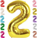 2 Numbers Balloon 40 Inch Gold Two Balloon Number Birthday Decor, 2nd 12 21st Party Celebration Decorations Graduations Wedding Baby Shower