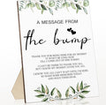 Roowest Cool Baby Shower Tabletop Decoration a Message from the Bump Wooden Baby Shower Games Sign Greenery Cute Gender Reveal Party Thank You Sign, 11.2 x 8.66 Inches(Greenery)