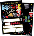 Movie Party Birthday Party Invitation Cards for Teens Girls Boys, Cinema Birthday Celebration Party Invite Cards Supplies, 20 Double-Sided Fill In Invites With Envelopes -14
