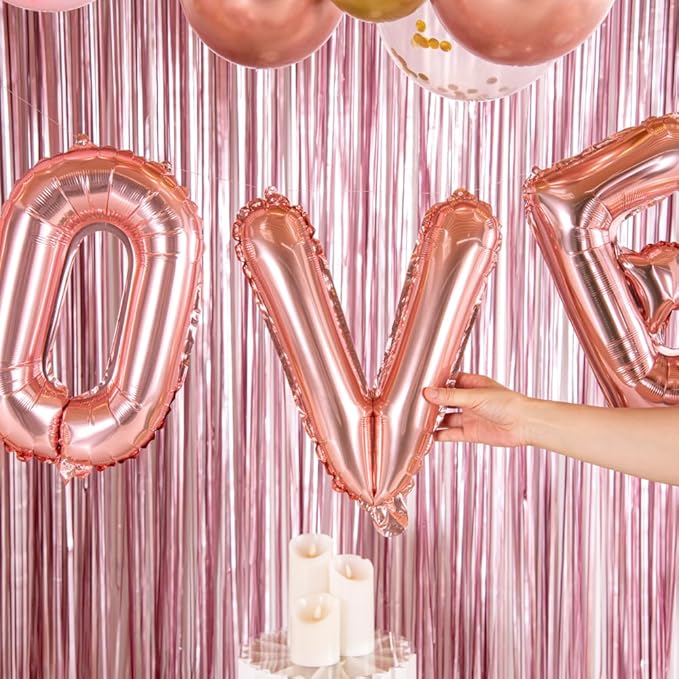 Restaurantware-Balloonify 16 Inch Letter Balloon, 1 Alphabet Party Balloon - Letter V, Self-Sealing, Rose Gold Foil Mylar Finish, Hanging Loop, Decoration For Birthday, Wedding, Or Graduation