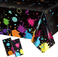 Glow Party Table Covers Neon Plastic Tablecloths 108 x 54 Inch Disposable Neon Glow Table Cloths for Black Light Birthday Party Supplies Decorations(2 Pieces)