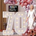 imprsv 4FT Marquee Numbers 70,DIY Light Up Numbers for 70th Birthday Decorations, Party Decorations,Anniversary Party Decor,Mosaic Number for Balloons Number 70,Pre-Cut Foam Board Kit