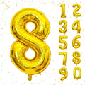 40 Inch Gold Number Balloons, Helium Mylar Foil Number Balloons for Birthday, Number 8 Balloon for 8st Birthday Decorations for Kids, Anniversary Party Decorations Supplies