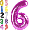 6 Number Balloon, 40 Inch 6 Balloon for Birthday Girl Boy, Rose Purple Balloons for 6, 16, 26, 60, 2026 Graduation, Birthday, Wedding Anniversary, Xmas, Party Supplies