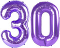 40 Inch Purple Number 30 Digital Balloon,Jumbo Mylar Foil Helium Balloon for 30 Balloons for Birthday Party,Wedding Anniversary Party Decorations