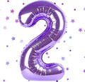 Purple Number Balloons, 40 Inch Purple Balloon 2.2 Helium Balloon 2th Birthday for 2 Years Birthday Decoration Children Girls Boys