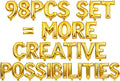 98 Pcs Gold Letter Balloons, Custom 3 Set A-Z Set for Personalizing Names & Phrases Party Supplies Banners - with 1 Set AEOLMPRST 20Pcs for Wedding/Birthdays/Annivs/Grads Party Banner Custom Phrase