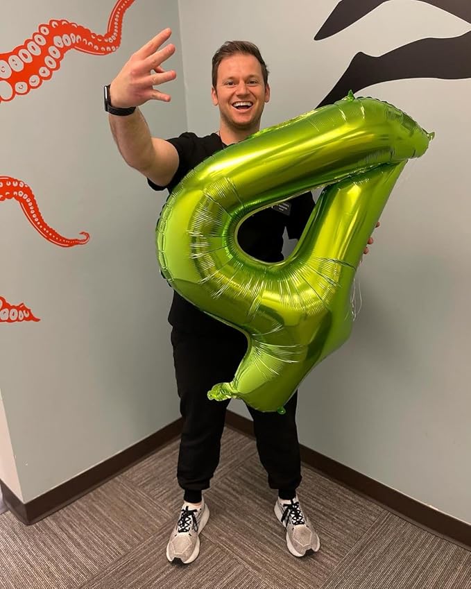 Light Green Number 5 Balloon 40 Inch, 5 Balloon Number, 5th Birthday Decorations, Light Green Party Supplies for Boys Girls