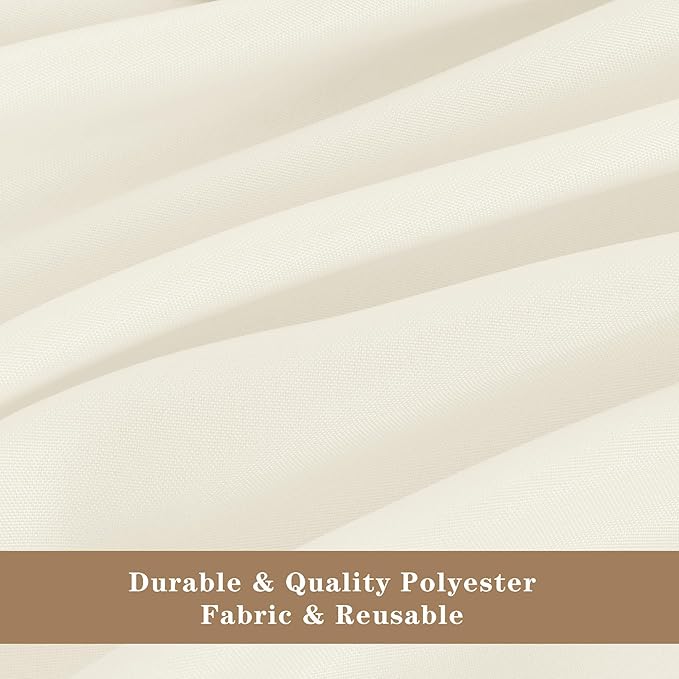 Fitable Ivory Rectangle Table Clothes, 6 Pack - 90 x 156 Inch - Reusable and Washable Tablecloths, Polyester Fabric Table Covers for Wedding, Party, Banquet, Formal Events