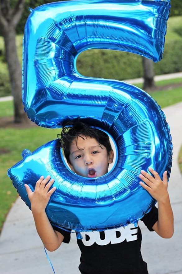 15 Number Balloons, Dark Blue Balloons for Man Woman 15th Birthday Decoration, Foil Number Ballon for 15, 51 Anniversary, Bridal Shower, Graduation, Halloween, Christmas, New Year