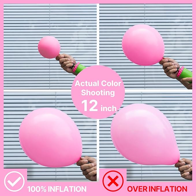 PartyWoo Pink Balloons 101pcs 12 Inch Matte Pink Balloon Arch Kit for Girl Baby Shower Gender Reveal Wedding Bachelorette Engagement Birthday Princess Butterfly Themed Party Decorations Pink-Y11