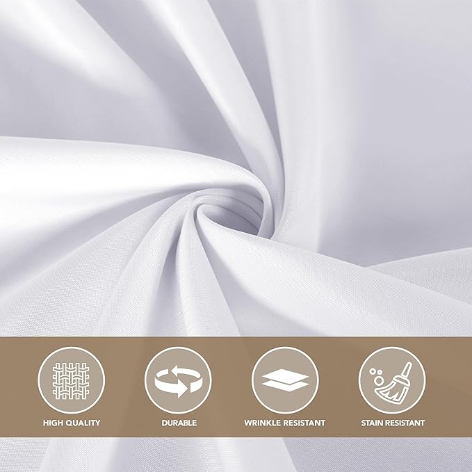 sancua 120 Inch Round Tablecloth White, 8 Pack - Circle Polyester Fabric Table Cloth for Wedding Party Reception Banquet Birthday, Washable Formal Table Cover (Fit 48-96 Inch Tables)