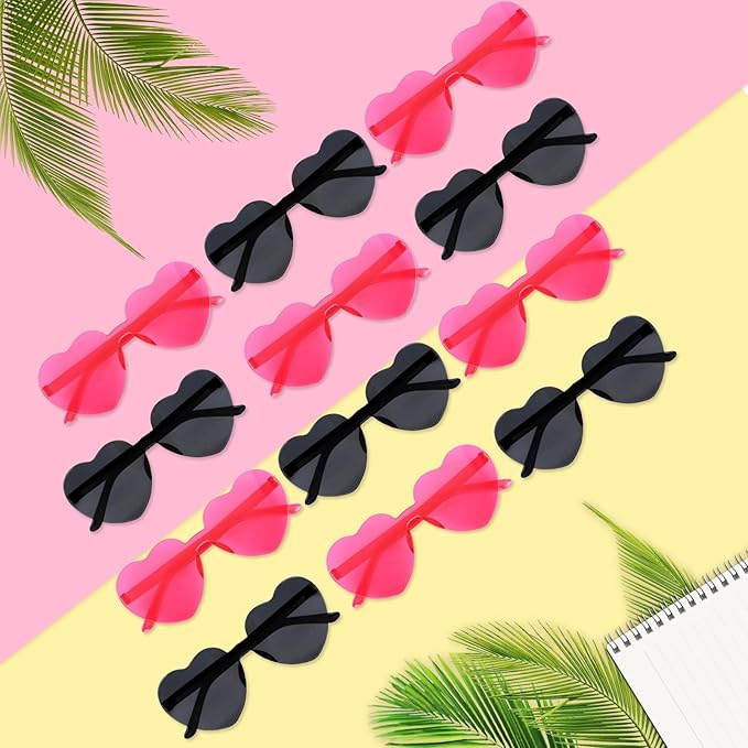 Heart Sunglasses 12/18/24 Pcs Heart Shaped Glasses for Women Cute Funny Party Glasses Party Favors Accessories