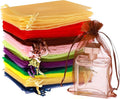 100PCS Organza Bags, 4X4.72" Wedding Favor Bags with Drawstring, Mixed Color Satin Drawstring Organza Pouch Gift Bags for Party, Jewelry, Christmas, Festival, Bathroom Soaps, Makeup Organza Favor Bags Easter Gifts