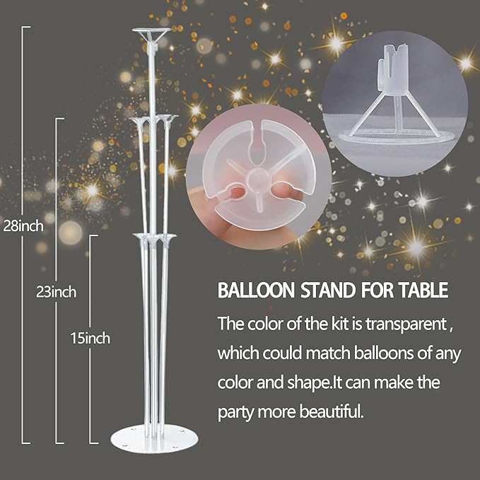 4 Balloon Stand Kit For Table With Base Centerpieces Rainbow Balloons Holder Birthday Party Decorations