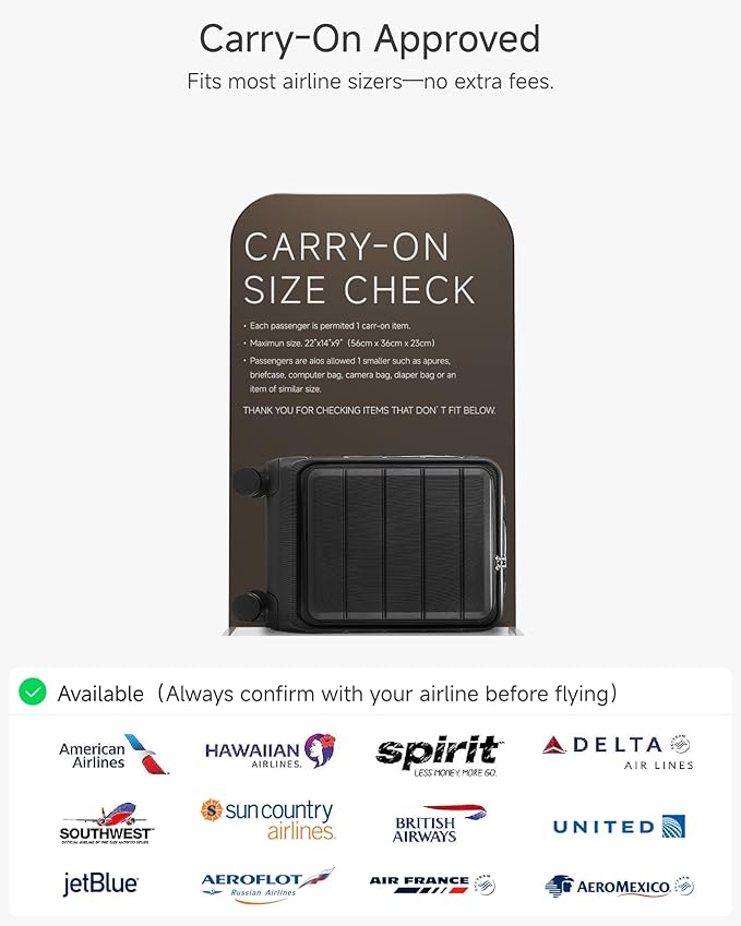 YOETEY Carry On Luggage 22x14x9 Airline Approved, Hardside Spinner Suitcase with Front Pocket for Laptop, TSA Lock & Silent Wheels (20 in, White)