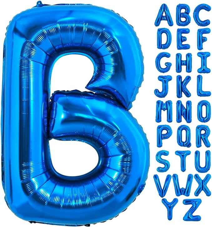 40 Inch Blue Letter B Balloons Alphabet B Letter Balloons Foil Mylar Big Letter Balloons for Birthday Party Anniversary New Year Graduation Wedding Decorations