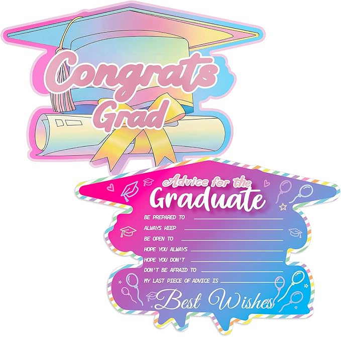 FaCraft Graduation Advice Cards for Graduate-36PCS Class of 2026 College High School Senior School University Grad Graduation Game Activity Grad Party Favor Supplies Decorations-Best Wishes & Advice