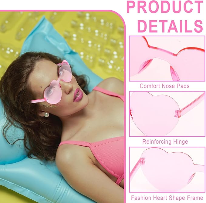 Heart Sunglasses 12/18/24 Pcs Heart Shaped Glasses for Women Cute Funny Party Glasses Party Favors Accessories