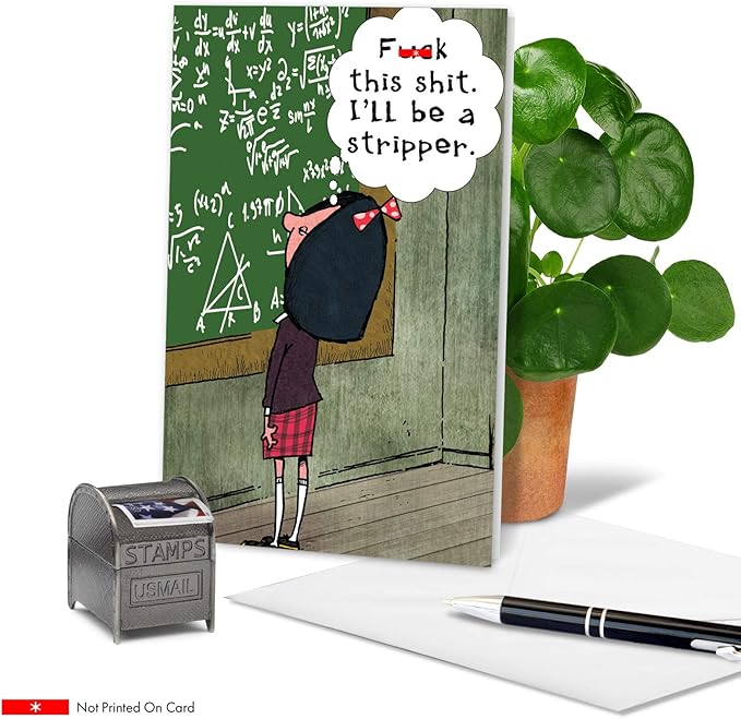 NobleWorks - 1 Funny Birthday Card for Women - Cartoon Humor for Birthdays, Stationery Joke (Buyer Discretion Advised) - I'll be a Dancer 4352