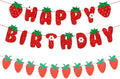 Strawberry Happy Birthday Banner Party Decoration Strawberry Themed Garland Baby Shower Birthday Decoration Supplies