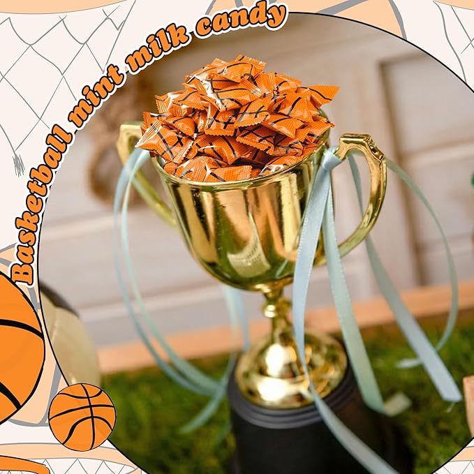 Naucoos Basketball Sports Candy, 26.5 oz. Bag - 150 Sports Candy for Team Gifts Party Supplies - Team Treats for Basketball Goodie Bags Stuffer, Individually Wrapped